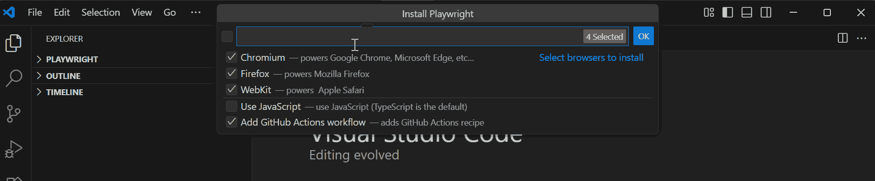 Install Playwright browsers